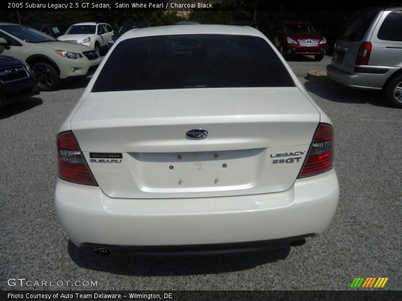 Satin White Pearl / Charcoal Black 2005 Subaru Legacy 2.5 GT Sedan
