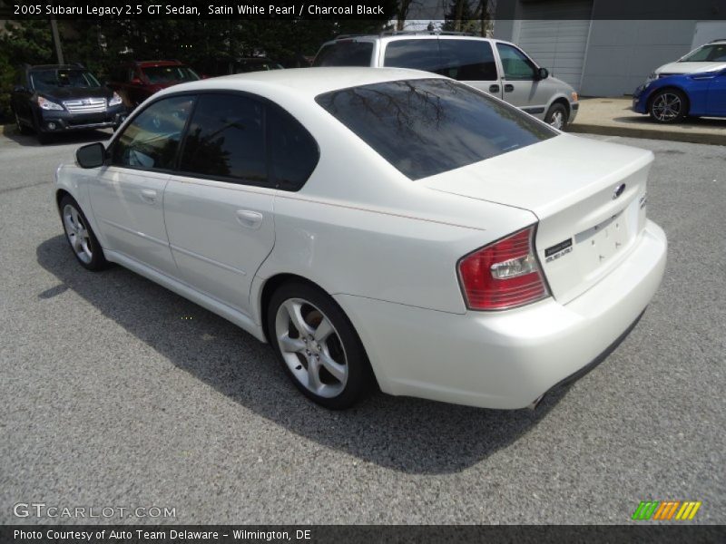 Satin White Pearl / Charcoal Black 2005 Subaru Legacy 2.5 GT Sedan