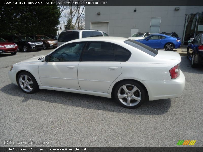 Satin White Pearl / Charcoal Black 2005 Subaru Legacy 2.5 GT Sedan