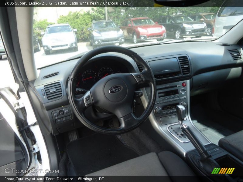 Satin White Pearl / Charcoal Black 2005 Subaru Legacy 2.5 GT Sedan