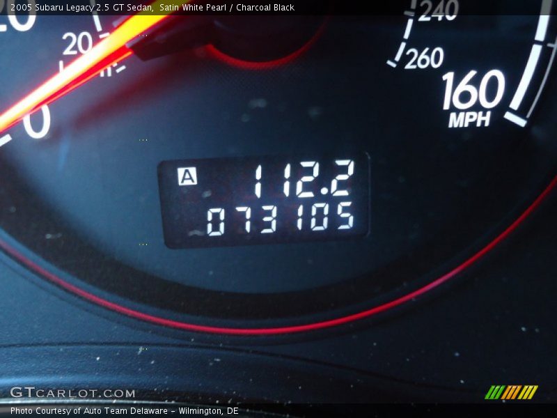 Satin White Pearl / Charcoal Black 2005 Subaru Legacy 2.5 GT Sedan
