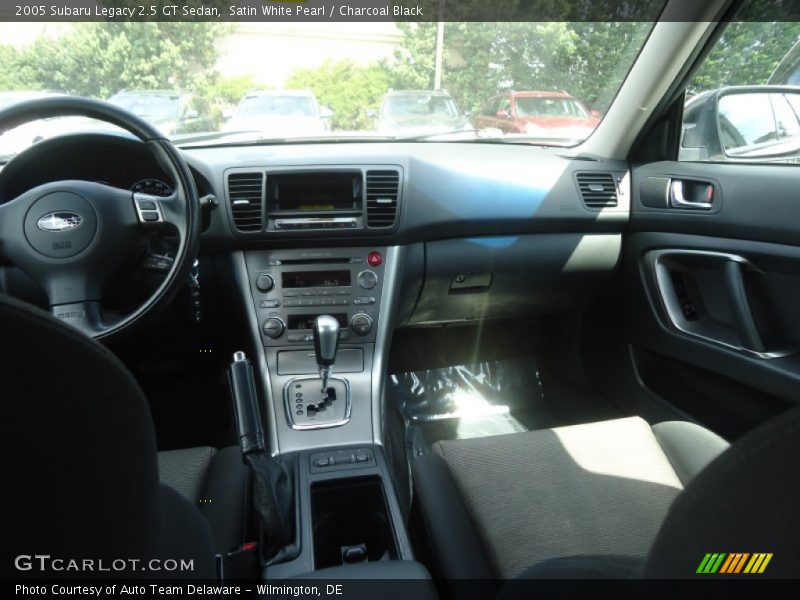 Satin White Pearl / Charcoal Black 2005 Subaru Legacy 2.5 GT Sedan