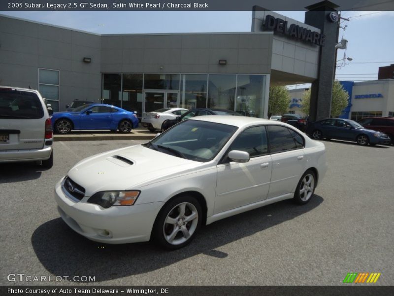 Satin White Pearl / Charcoal Black 2005 Subaru Legacy 2.5 GT Sedan