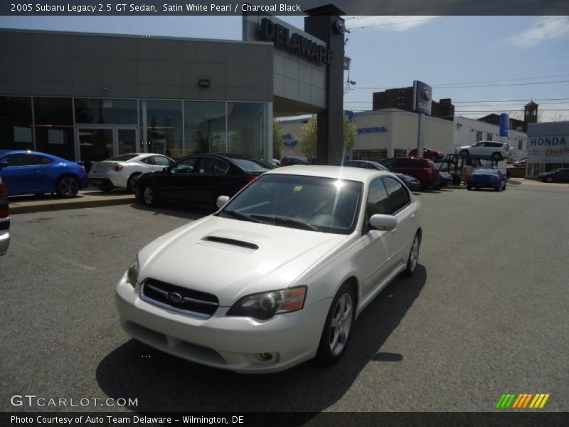 Satin White Pearl / Charcoal Black 2005 Subaru Legacy 2.5 GT Sedan