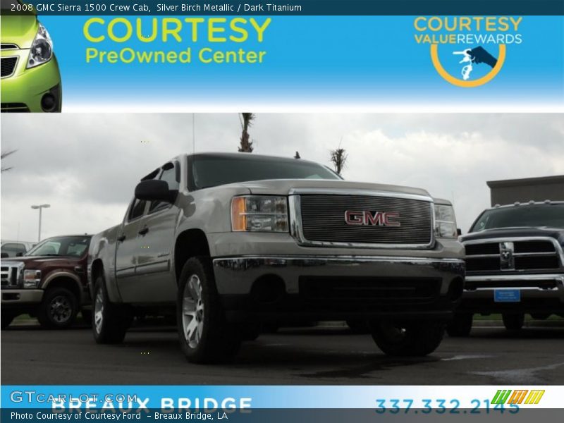 Silver Birch Metallic / Dark Titanium 2008 GMC Sierra 1500 Crew Cab