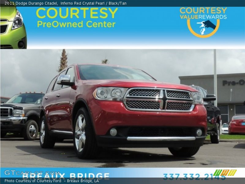 Inferno Red Crystal Pearl / Black/Tan 2011 Dodge Durango Citadel
