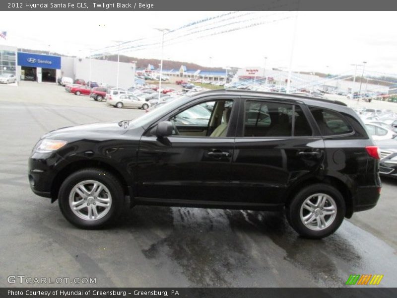 Twilight Black / Beige 2012 Hyundai Santa Fe GLS