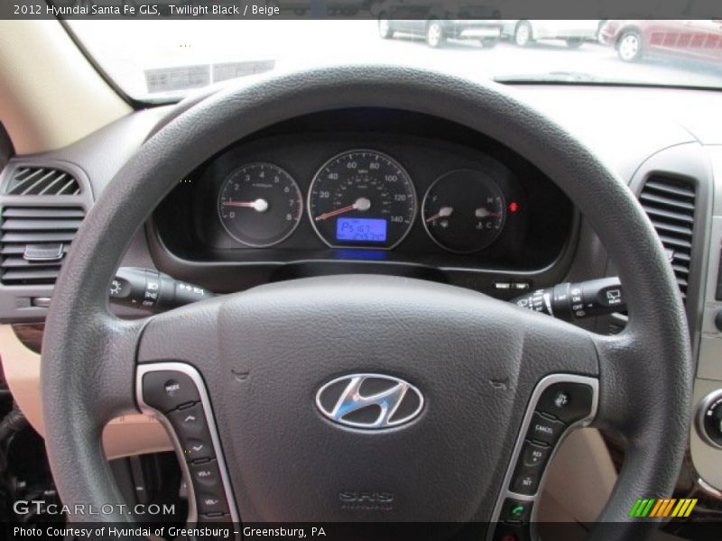 Twilight Black / Beige 2012 Hyundai Santa Fe GLS
