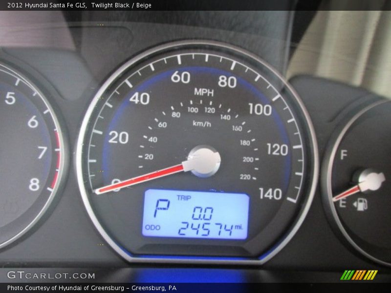 Twilight Black / Beige 2012 Hyundai Santa Fe GLS
