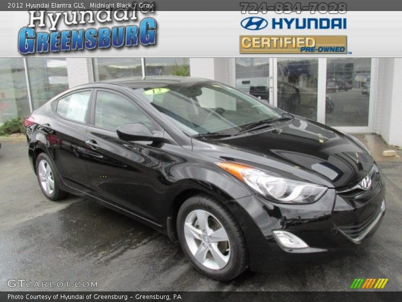 Midnight Black / Gray 2012 Hyundai Elantra GLS