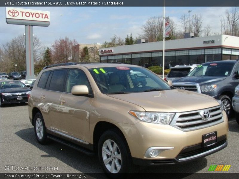 Sandy Beach Metallic / Sand Beige 2011 Toyota Highlander SE 4WD