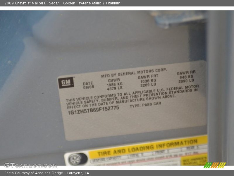 Golden Pewter Metallic / Titanium 2009 Chevrolet Malibu LT Sedan