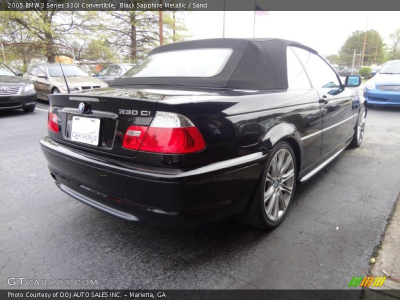 Black Sapphire Metallic / Sand 2005 BMW 3 Series 330i Convertible