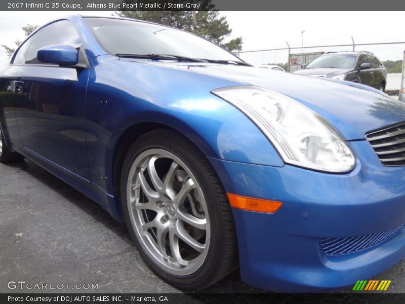 Athens Blue Pearl Metallic / Stone Gray 2007 Infiniti G 35 Coupe