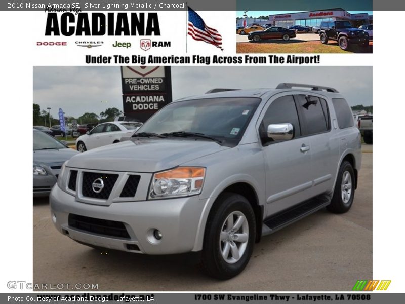 Silver Lightning Metallic / Charcoal 2010 Nissan Armada SE
