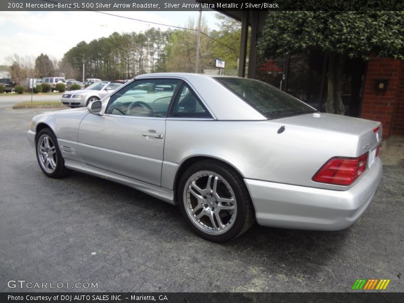 Silver Arrow Ultra Metallic / Silver/Black 2002 Mercedes-Benz SL 500 Silver Arrow Roadster