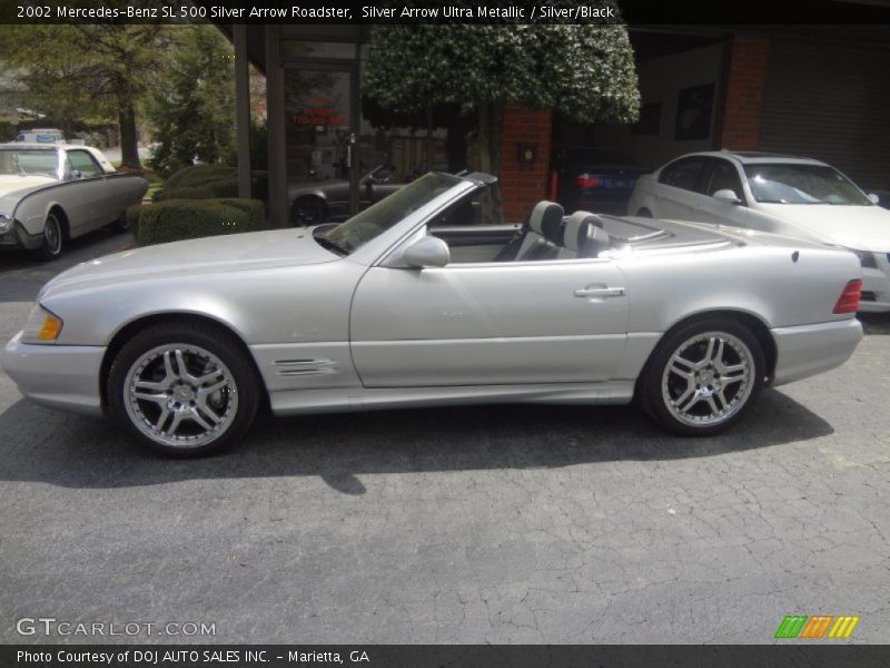 Silver Arrow Ultra Metallic / Silver/Black 2002 Mercedes-Benz SL 500 Silver Arrow Roadster
