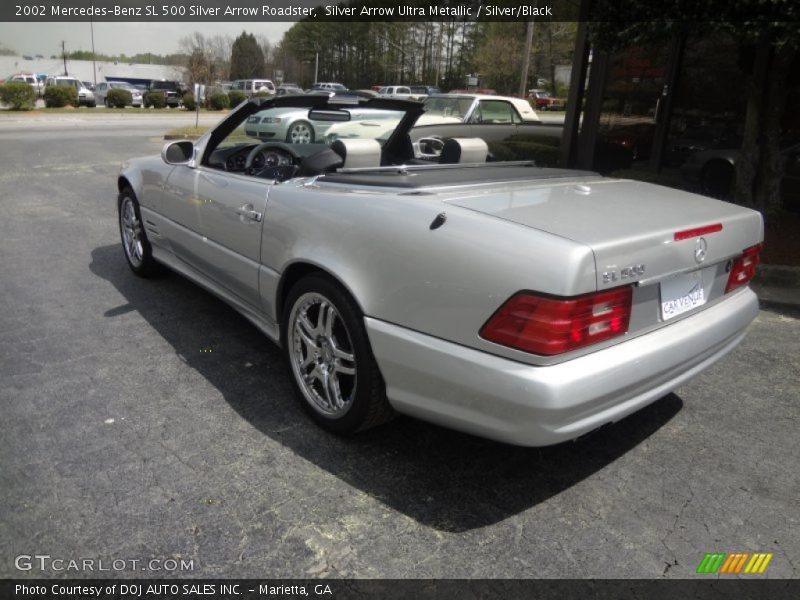 Silver Arrow Ultra Metallic / Silver/Black 2002 Mercedes-Benz SL 500 Silver Arrow Roadster