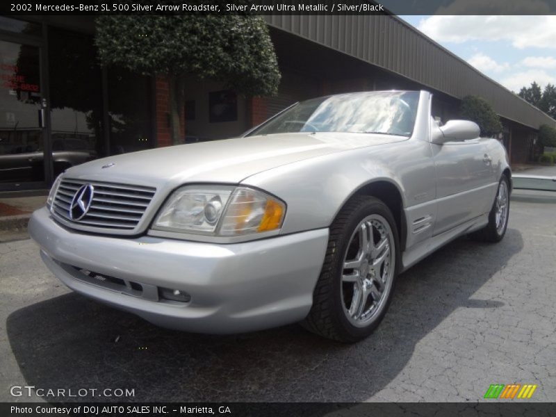 Silver Arrow Ultra Metallic / Silver/Black 2002 Mercedes-Benz SL 500 Silver Arrow Roadster