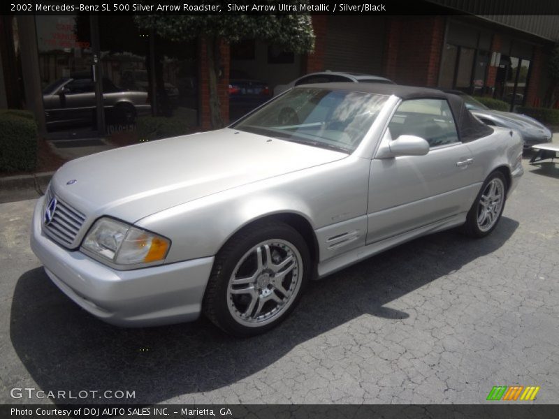 Silver Arrow Ultra Metallic / Silver/Black 2002 Mercedes-Benz SL 500 Silver Arrow Roadster