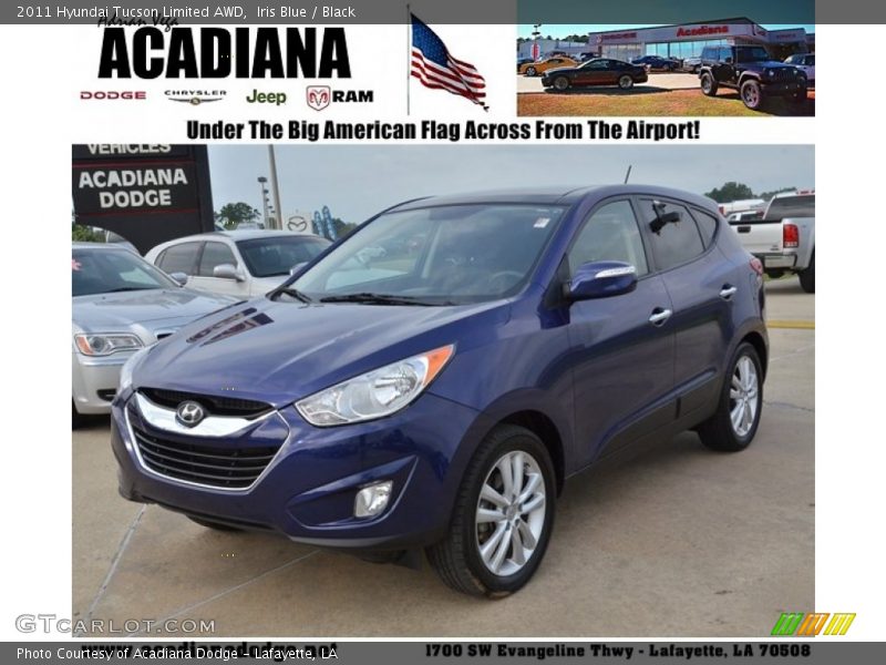 Iris Blue / Black 2011 Hyundai Tucson Limited AWD