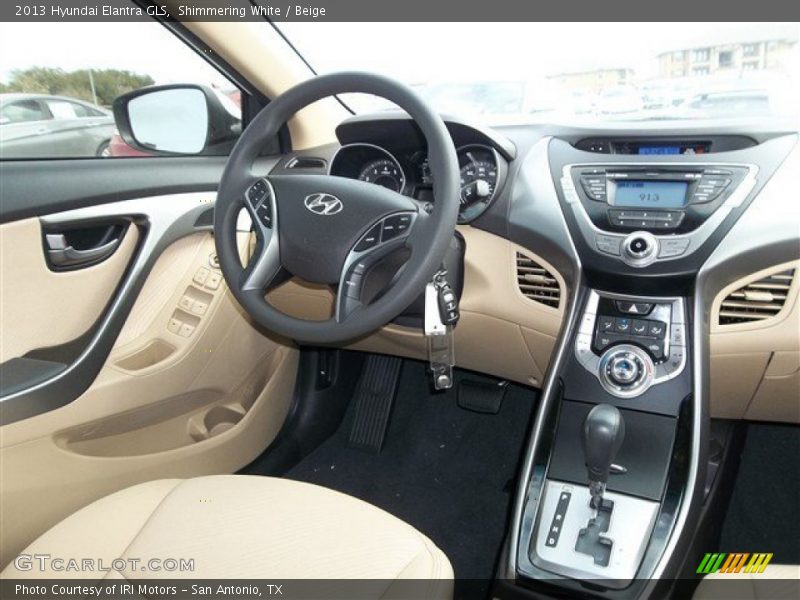 Shimmering White / Beige 2013 Hyundai Elantra GLS