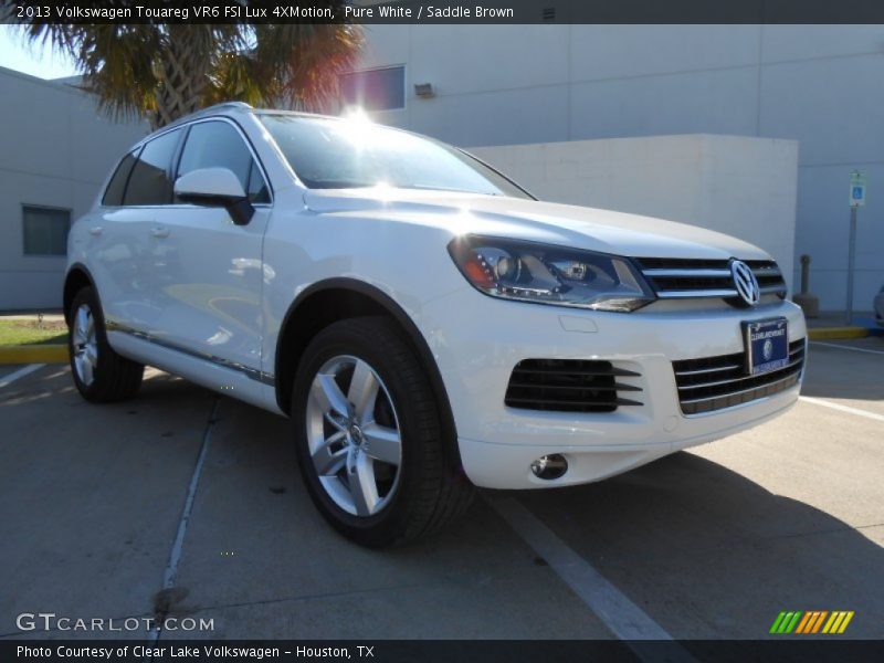 Pure White / Saddle Brown 2013 Volkswagen Touareg VR6 FSI Lux 4XMotion
