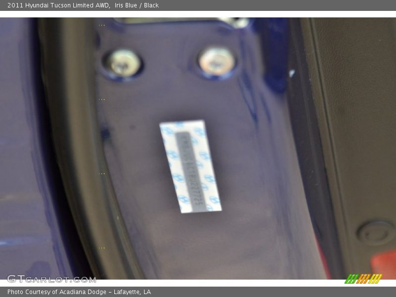Iris Blue / Black 2011 Hyundai Tucson Limited AWD