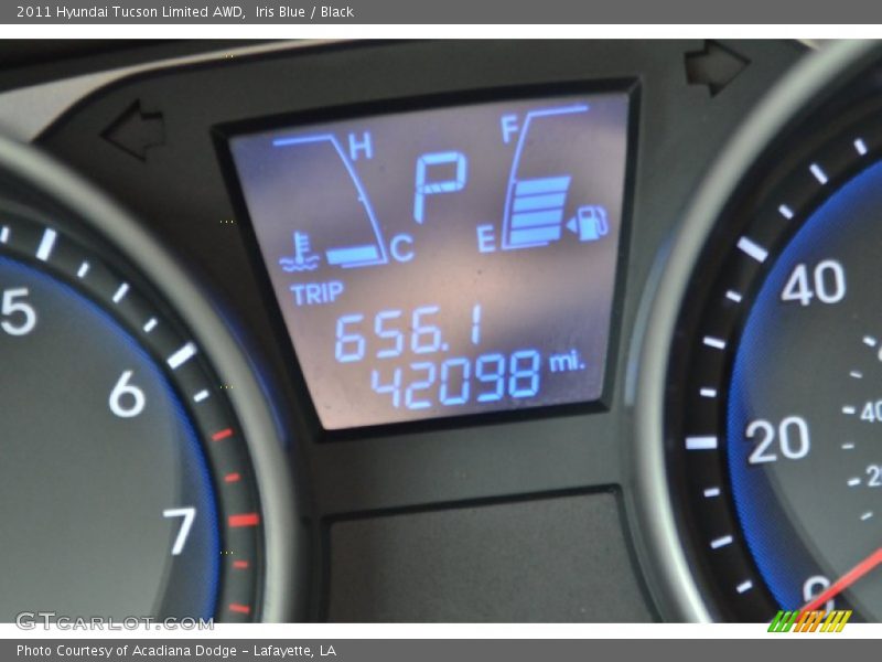 Iris Blue / Black 2011 Hyundai Tucson Limited AWD