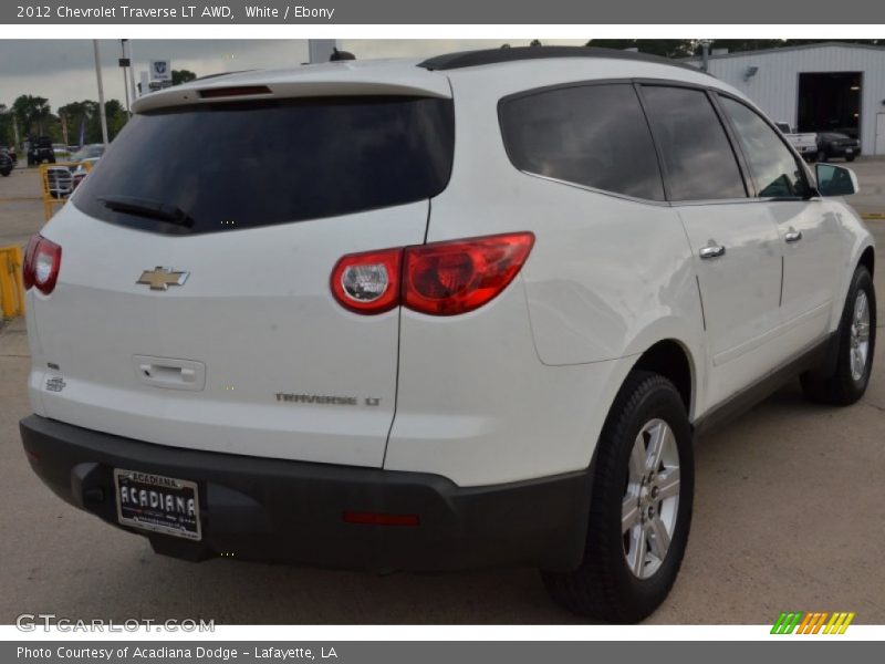 White / Ebony 2012 Chevrolet Traverse LT AWD