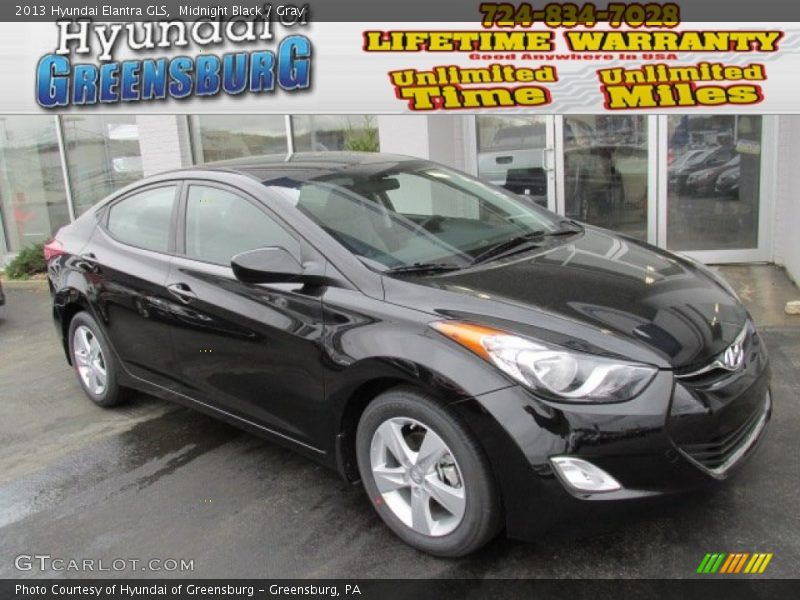 Midnight Black / Gray 2013 Hyundai Elantra GLS