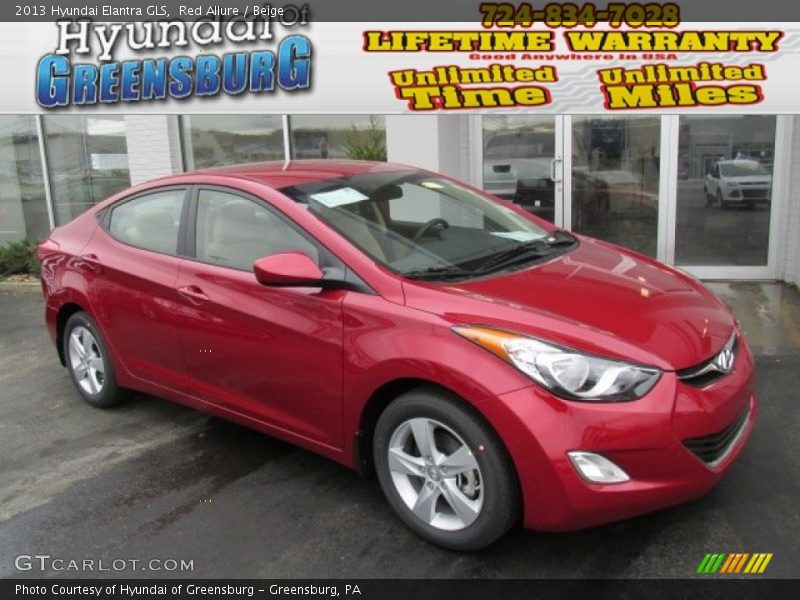 Red Allure / Beige 2013 Hyundai Elantra GLS