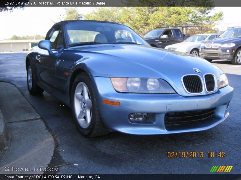 Atlanta Blue Metallic / Beige 1997 BMW Z3 2.8 Roadster