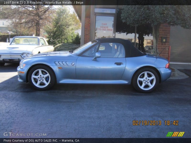 Atlanta Blue Metallic / Beige 1997 BMW Z3 2.8 Roadster