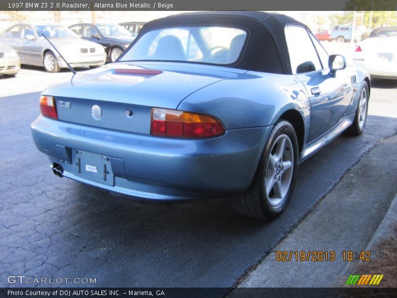 Atlanta Blue Metallic / Beige 1997 BMW Z3 2.8 Roadster
