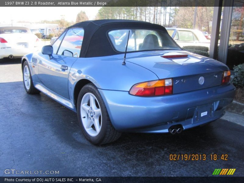 Atlanta Blue Metallic / Beige 1997 BMW Z3 2.8 Roadster