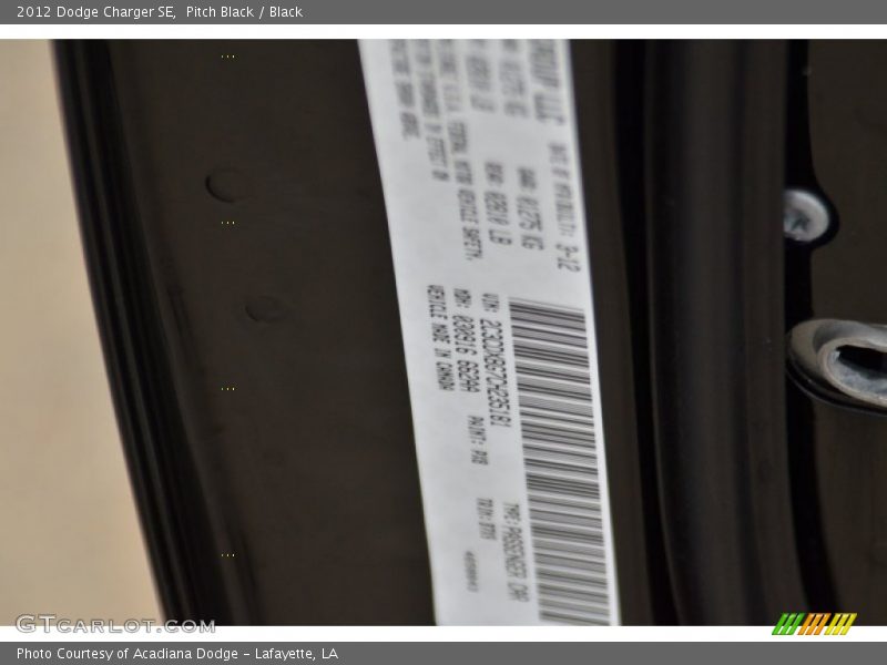 Pitch Black / Black 2012 Dodge Charger SE
