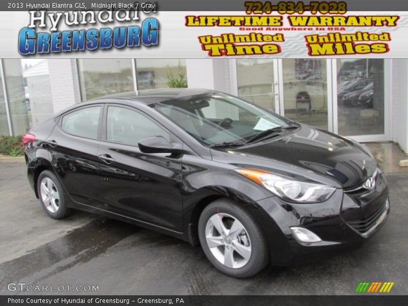 Midnight Black / Gray 2013 Hyundai Elantra GLS