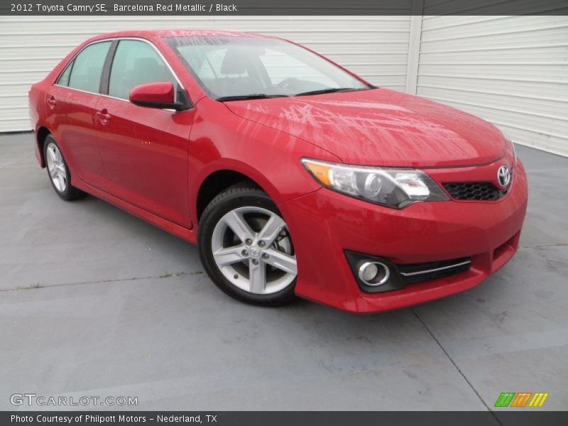 Barcelona Red Metallic / Black 2012 Toyota Camry SE