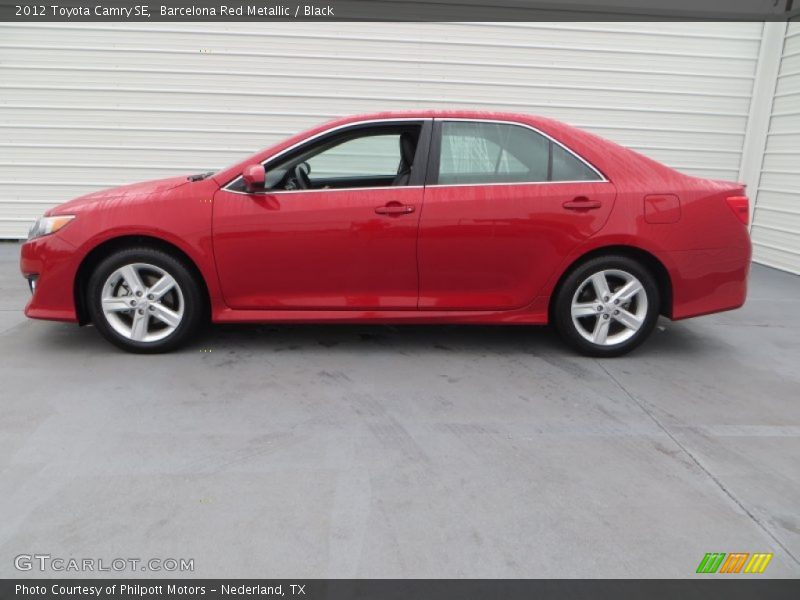 Barcelona Red Metallic / Black 2012 Toyota Camry SE