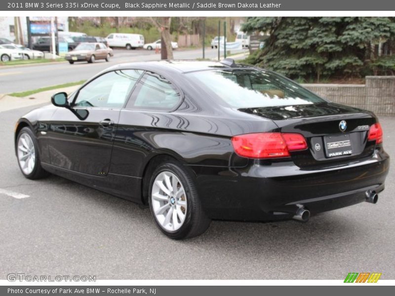 Black Sapphire Metallic / Saddle Brown Dakota Leather 2011 BMW 3 Series 335i xDrive Coupe