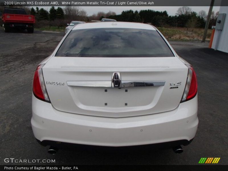 White Platinum Metallic Tri-Coat / Light Camel/Olive Ash 2010 Lincoln MKS EcoBoost AWD