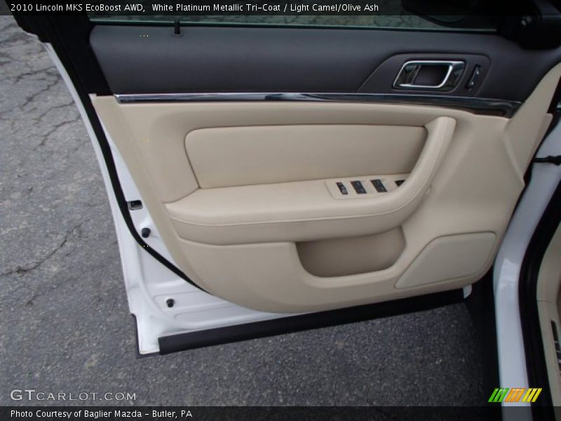 White Platinum Metallic Tri-Coat / Light Camel/Olive Ash 2010 Lincoln MKS EcoBoost AWD