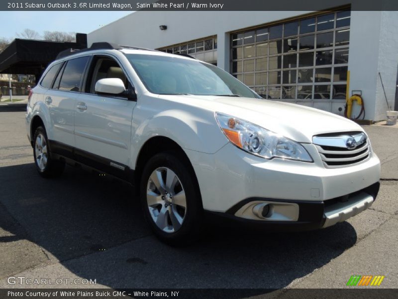 Satin White Pearl / Warm Ivory 2011 Subaru Outback 3.6R Limited Wagon
