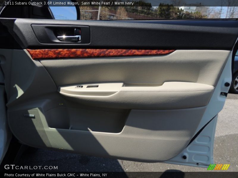 Satin White Pearl / Warm Ivory 2011 Subaru Outback 3.6R Limited Wagon