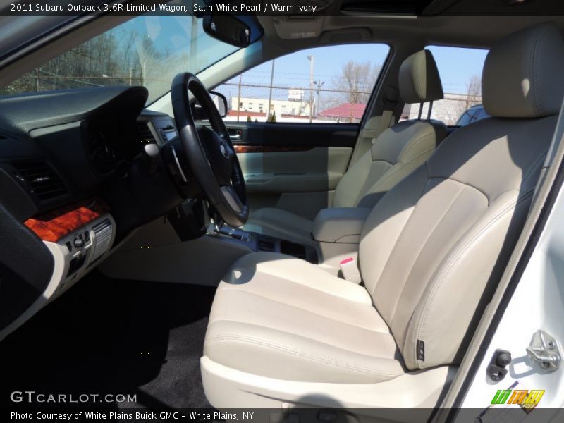 Satin White Pearl / Warm Ivory 2011 Subaru Outback 3.6R Limited Wagon