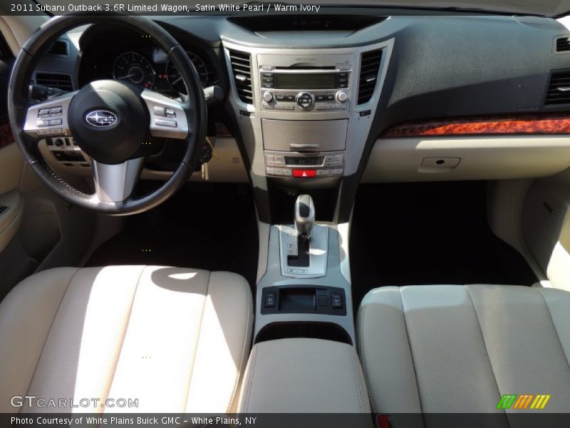 Satin White Pearl / Warm Ivory 2011 Subaru Outback 3.6R Limited Wagon