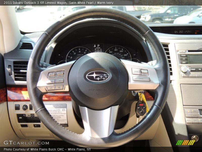 Satin White Pearl / Warm Ivory 2011 Subaru Outback 3.6R Limited Wagon