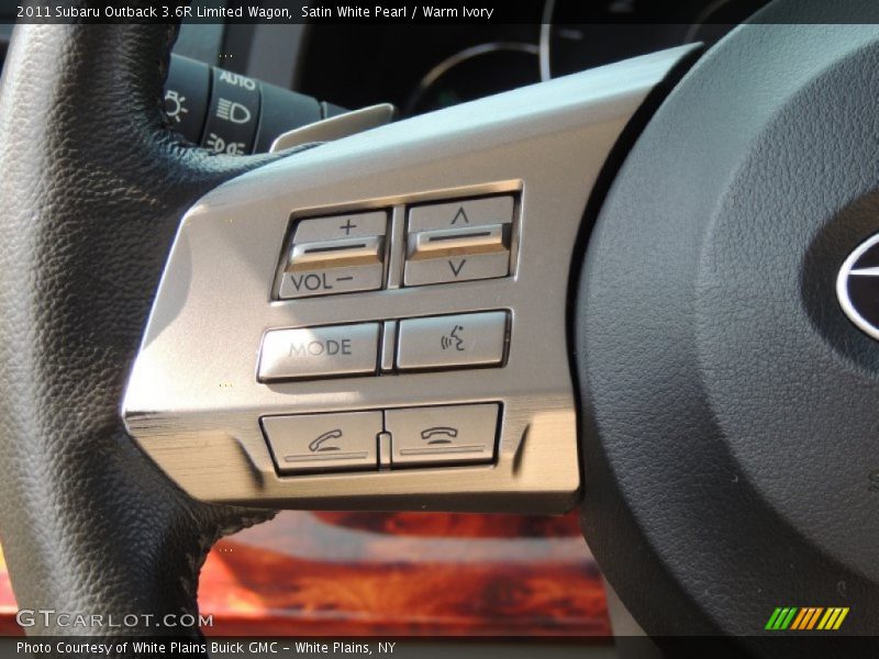 Satin White Pearl / Warm Ivory 2011 Subaru Outback 3.6R Limited Wagon