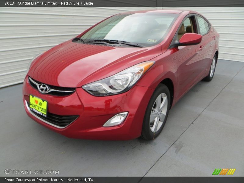 Red Allure / Beige 2013 Hyundai Elantra Limited